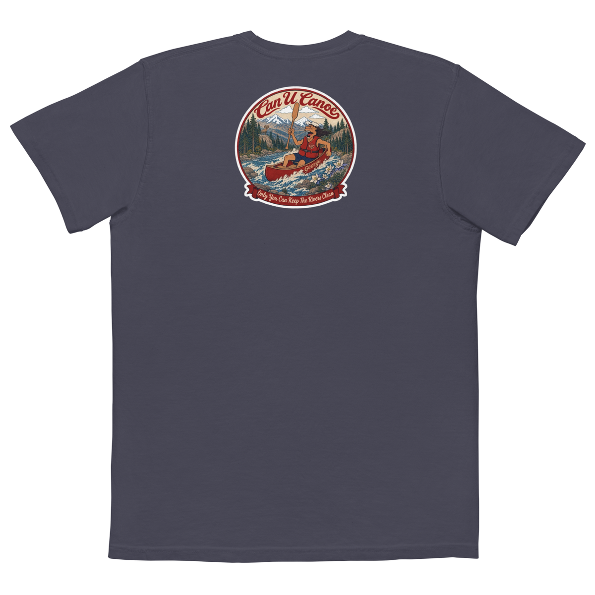 CUC Garment-Dyed Pocket Tee — George’s Weathered | True Navy | S | back | exact approved George badge
