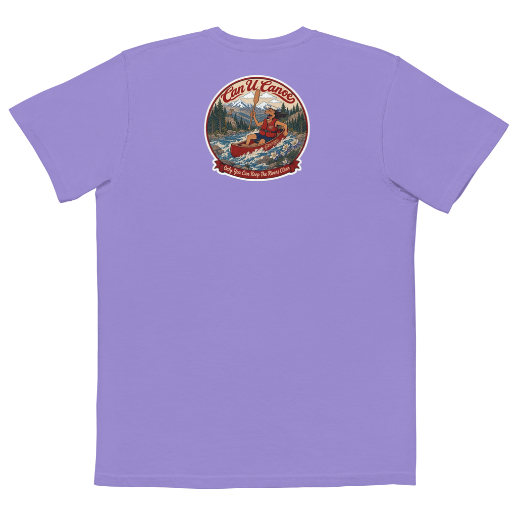 CUC Garment-Dyed Pocket Tee — George’s Weathered | Violet | S | back | exact approved George badge