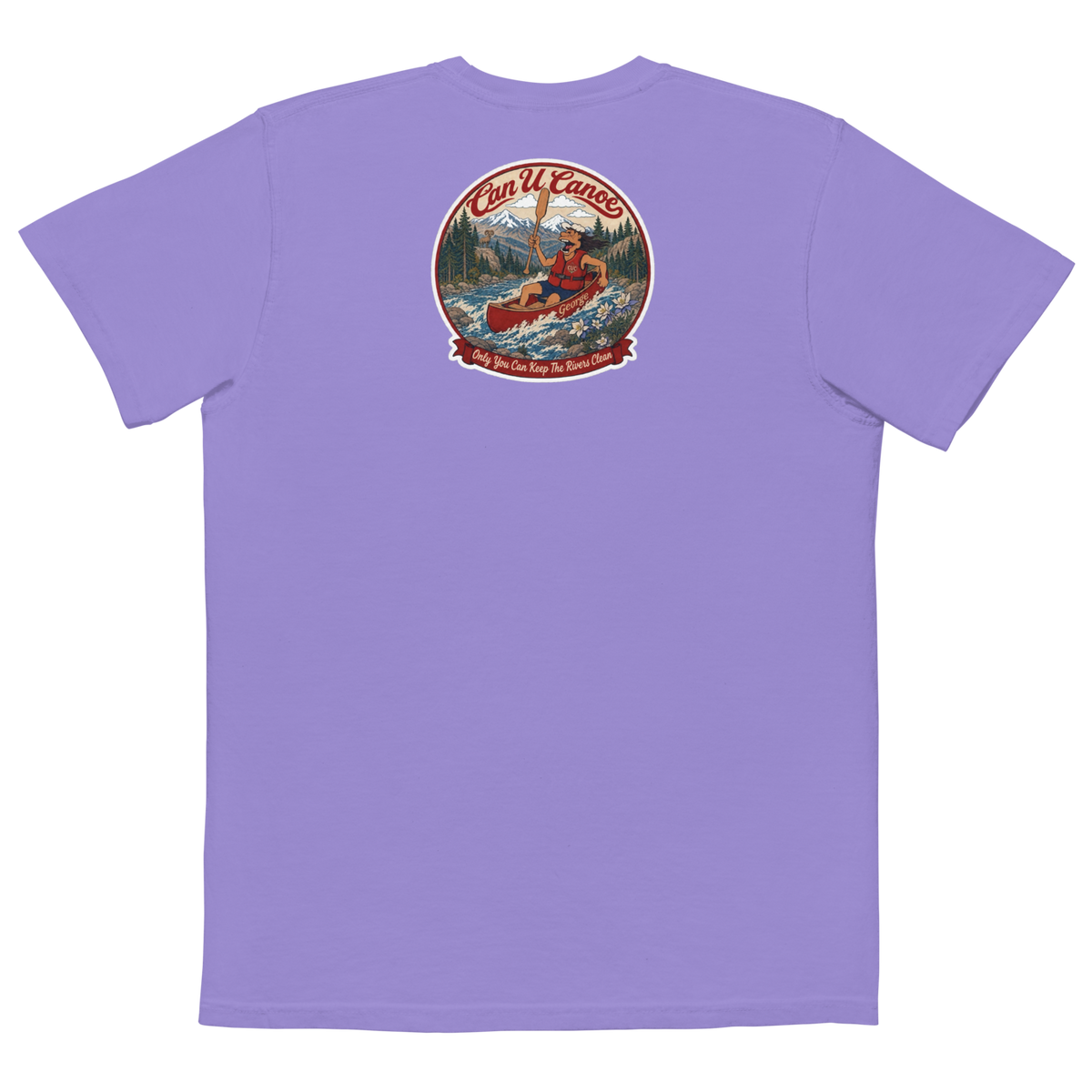 CUC Garment-Dyed Pocket Tee — George’s Weathered | Violet | S | back | exact approved George badge