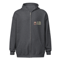 CUC Heavy Blend Zip Hoodie — George's Riverbank Hoodie | Dark Heather | front | Keep It Wild left chest and lowered back | 2026-09-23 | transparent artwork correction 2026-09-24