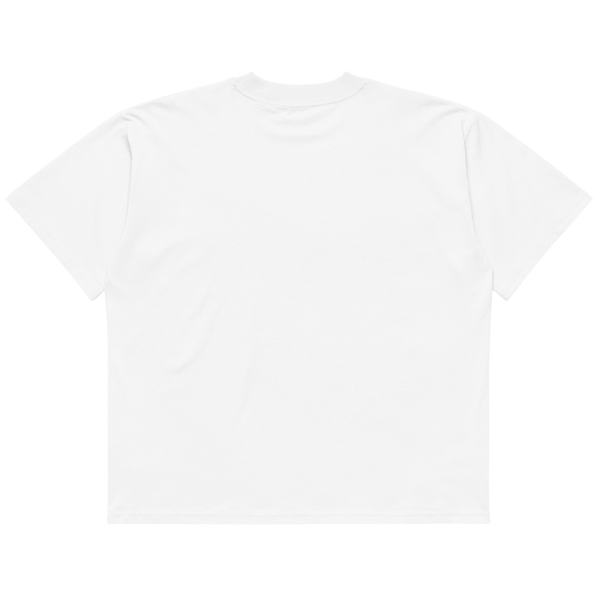 CUC Organic Oversized High Neck Tee — Rivers Remember | White | back | revised approved George placement