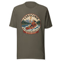 Wyoming Yellowstone Lake State Badge unisex tee in Army green, front mockup