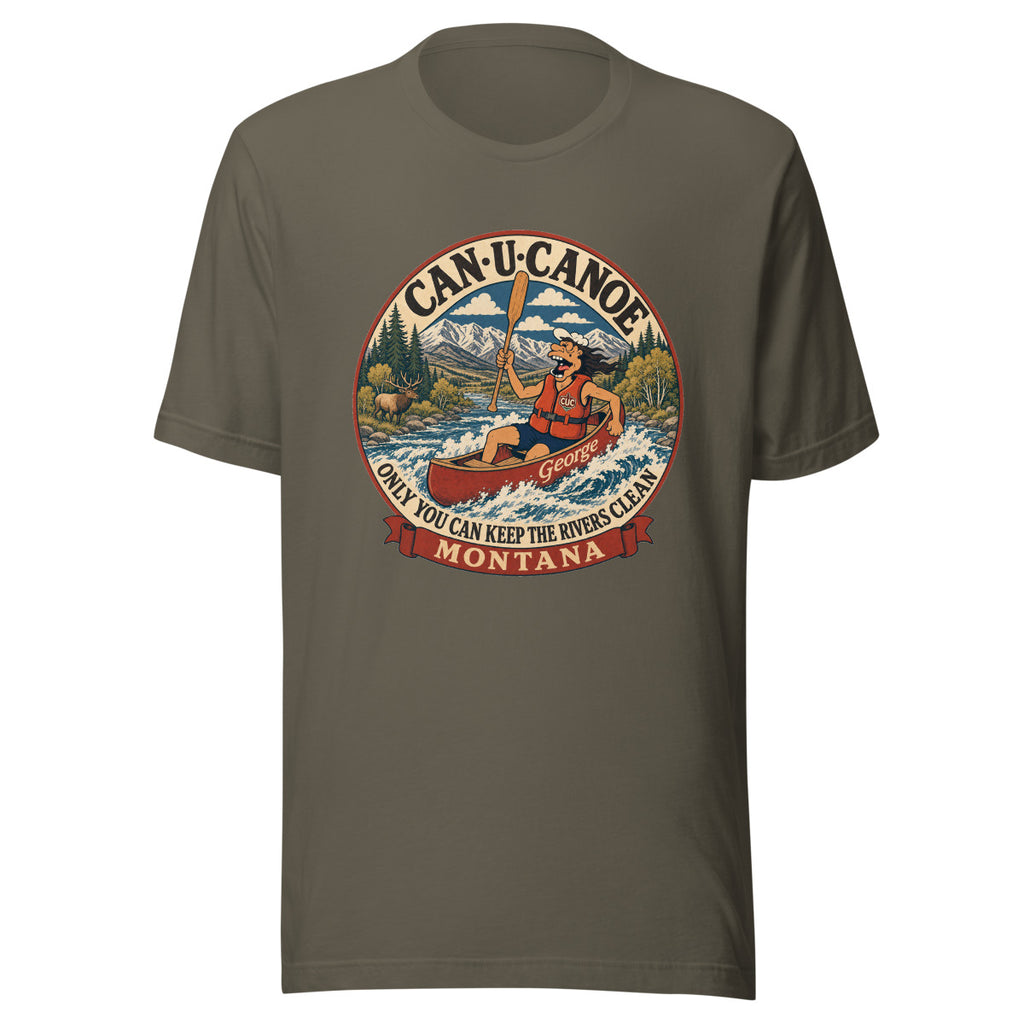 George's Montana River Badge unisex tee in Army