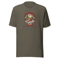 Cache la Poudre River Badge Unisex Tee — Army with approved red cursive badge