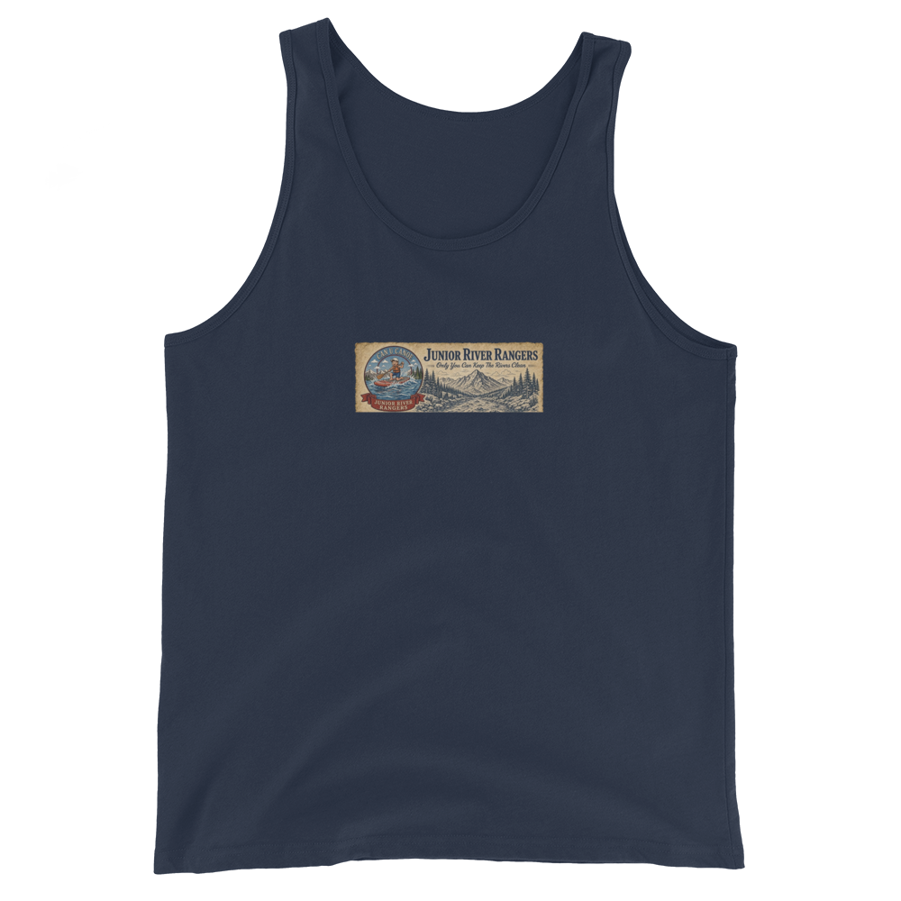 CUC Junior River Ranger Dad Tank — George’s Proud Papa Tank | Navy | front | newest boy pledge-card artwork