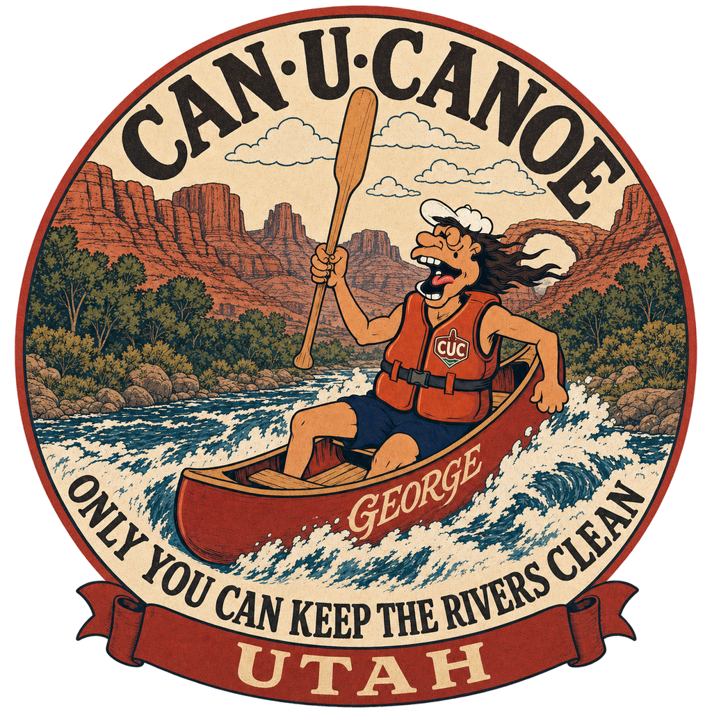 CAN U CANOE Utah river badge artwork