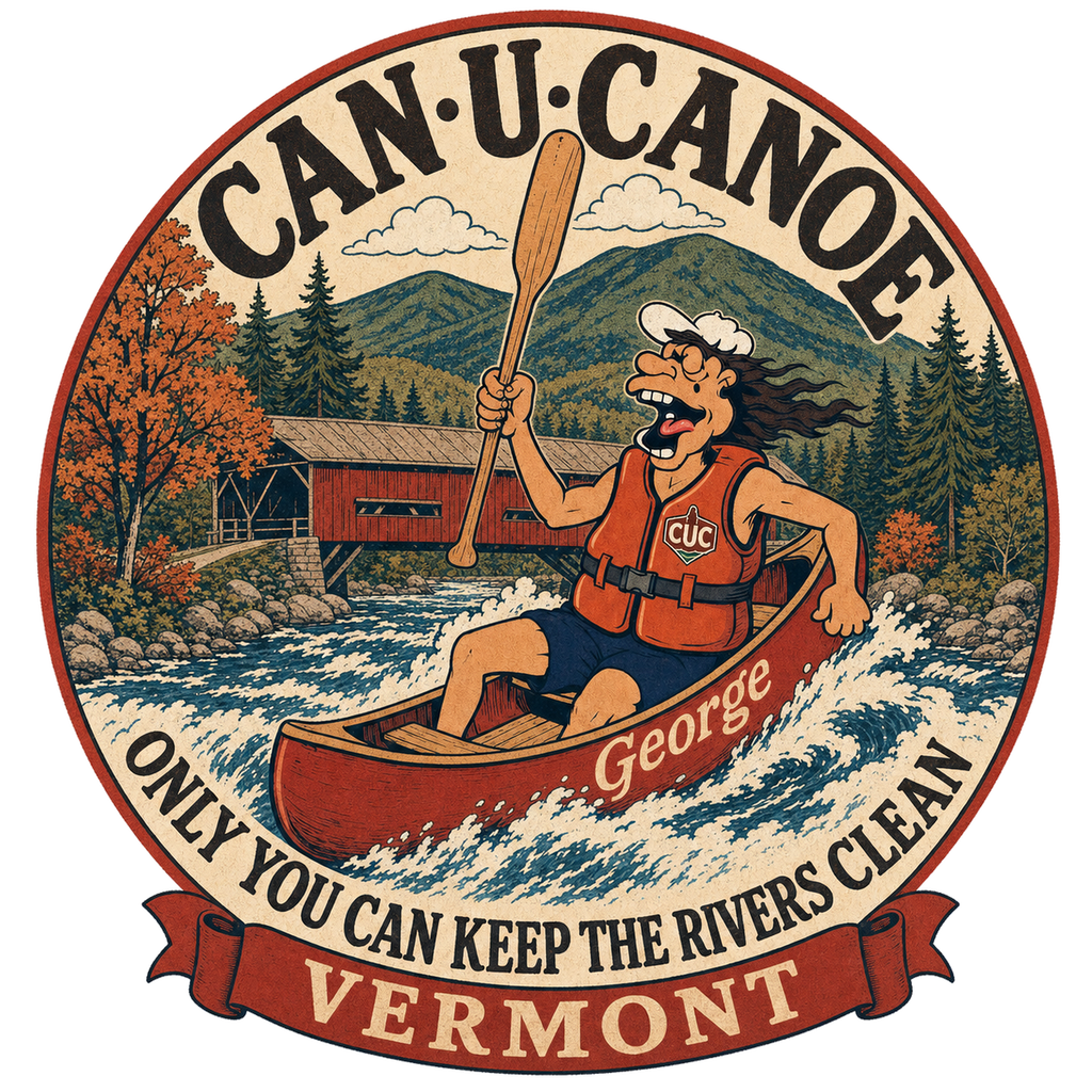 CAN U CANOE Vermont river badge artwork