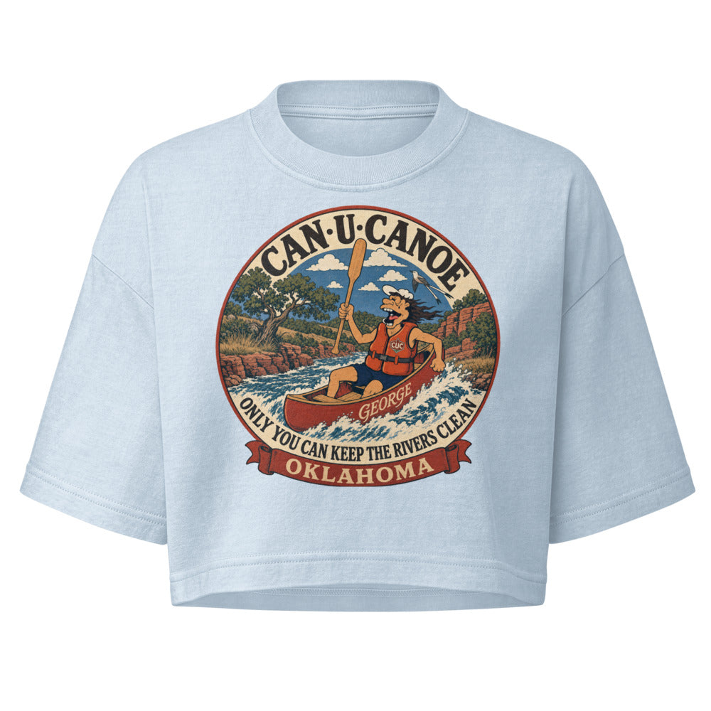 George's Oklahoma River Badge garment-dye crop tee variant 2