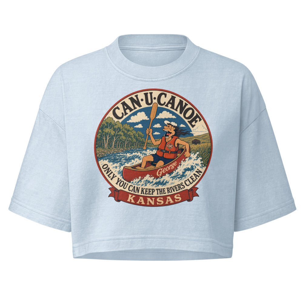 George's Kansas River Badge garment-dye crop tee variant 2