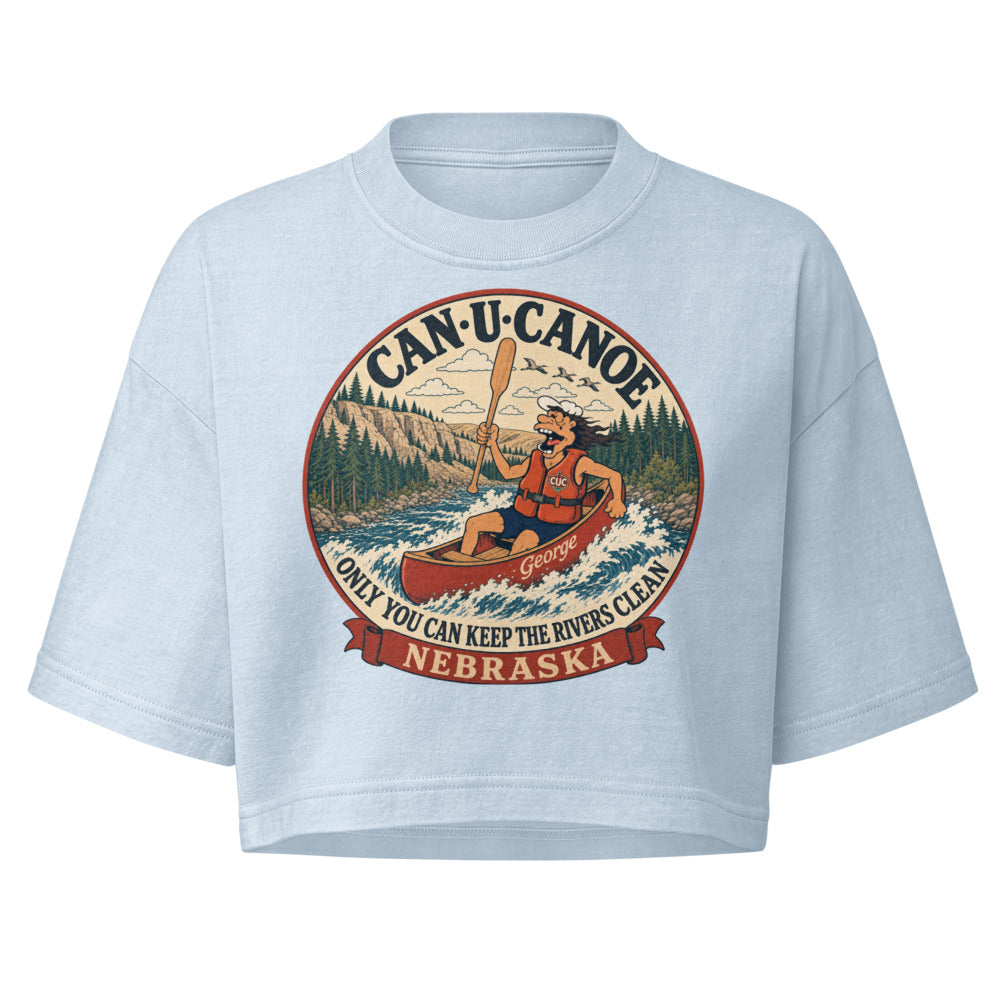 George's Nebraska River Badge garment-dye crop tee variant 2