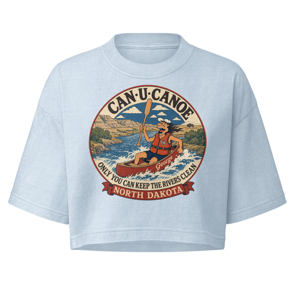 George's North Dakota River Badge garment-dye crop tee variant 2