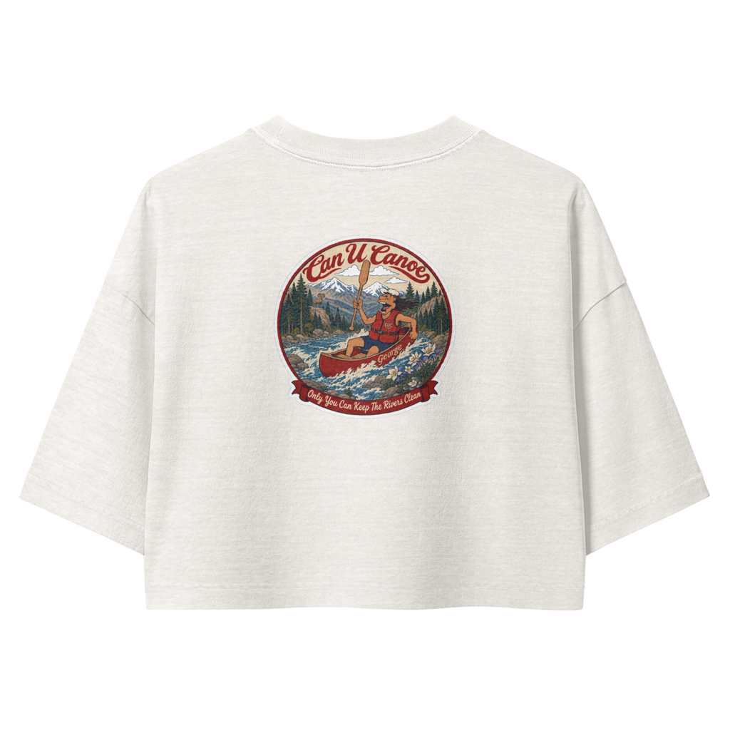 CUC Garment-Dye Cropped Tee — George's Tidepool Crop | Vintage White | S | Back | exact approved George badge