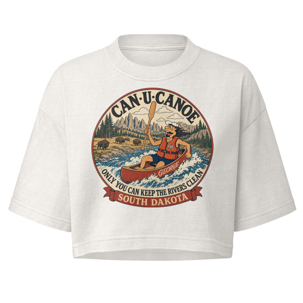 South Dakota River Badge crop tee in Vintage White