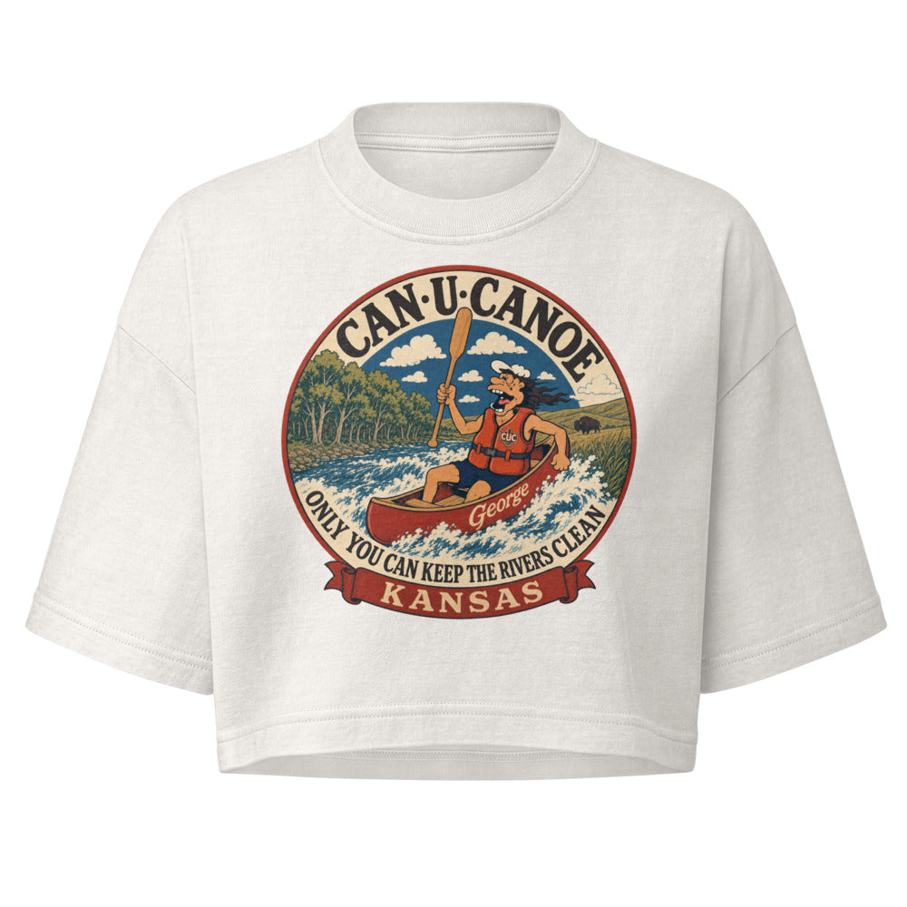 George's Kansas River Badge garment-dye crop tee variant 3