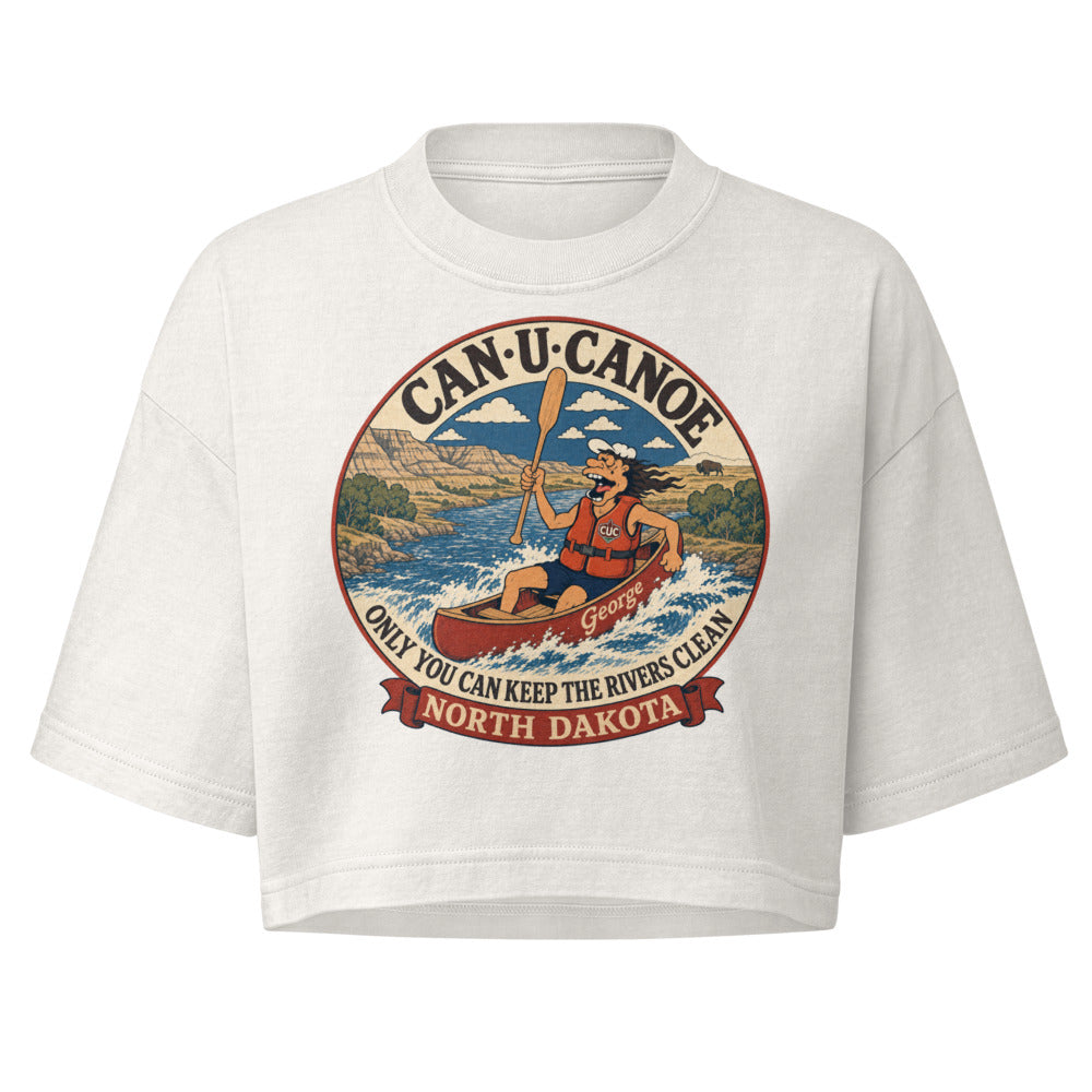 George's North Dakota River Badge garment-dye crop tee variant 3