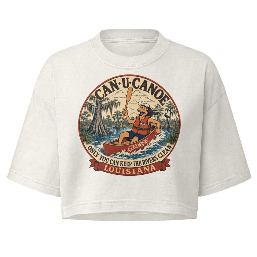 George's Louisiana River Badge garment-dye crop tee variant 3