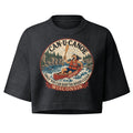 George's Wisconsin River Badge Garment-Dye Crop Tee in Washed Black