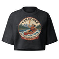 Wyoming River Badge crop tee in Washed Black
