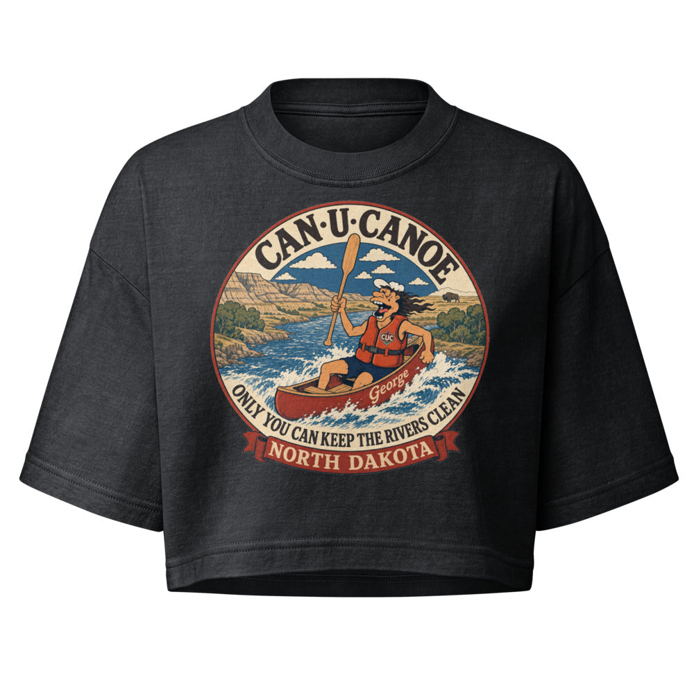 George's North Dakota River Badge garment-dye crop tee variant 1