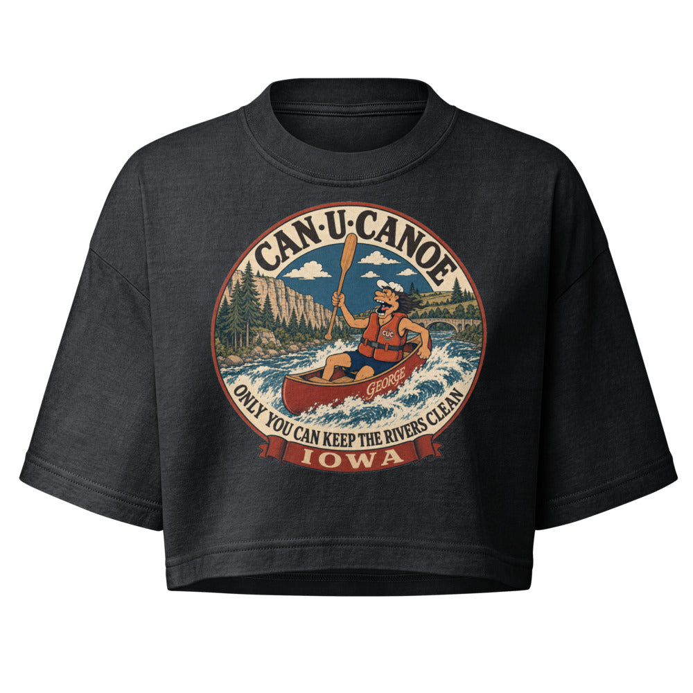 George's Iowa River Badge garment-dye crop tee variant 1