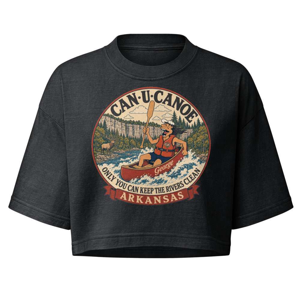 George's Arkansas River Badge garment-dye crop tee variant 1