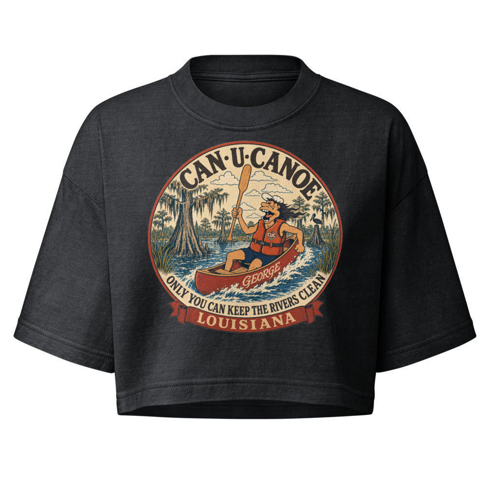 George's Louisiana River Badge garment-dye crop tee variant 1