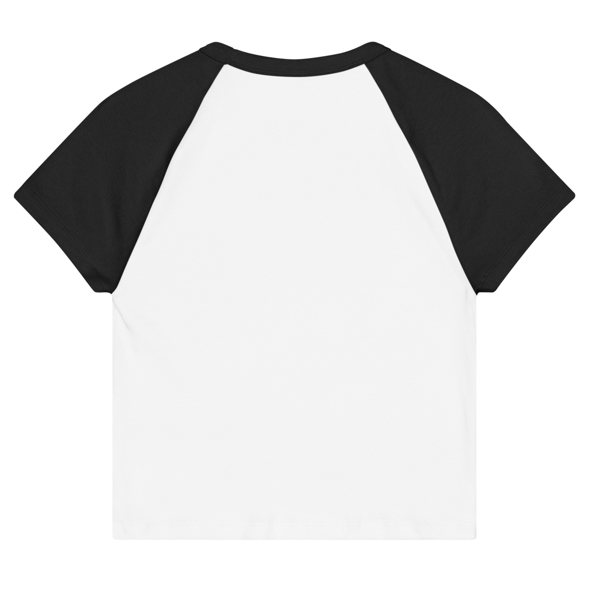 CUC Micro Rib Raglan Baby Tee — George's Cabin Tee | White/Black | S | back | approved George campaign artwork