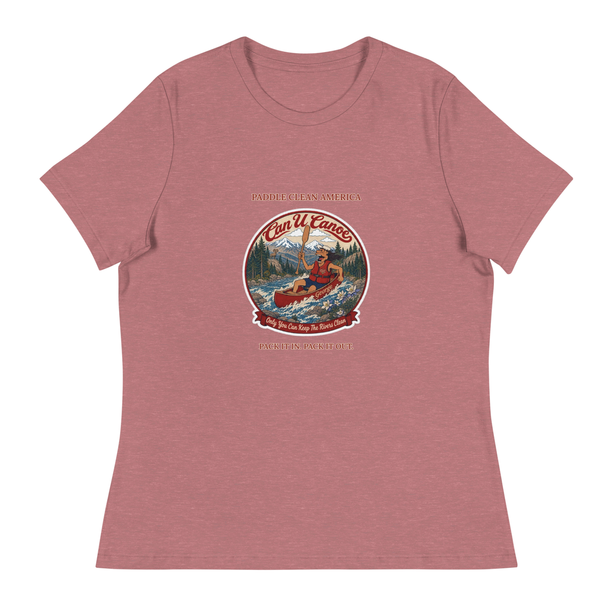 CUC Relaxed T-Shirt — George's Easy Float Tee | Heather Mauve | S | front | approved George campaign artwork