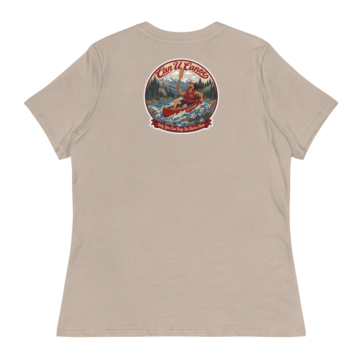 CUC Relaxed T-Shirt — George's Easy Float Tee | Heather Stone | S | back | approved George campaign artwork