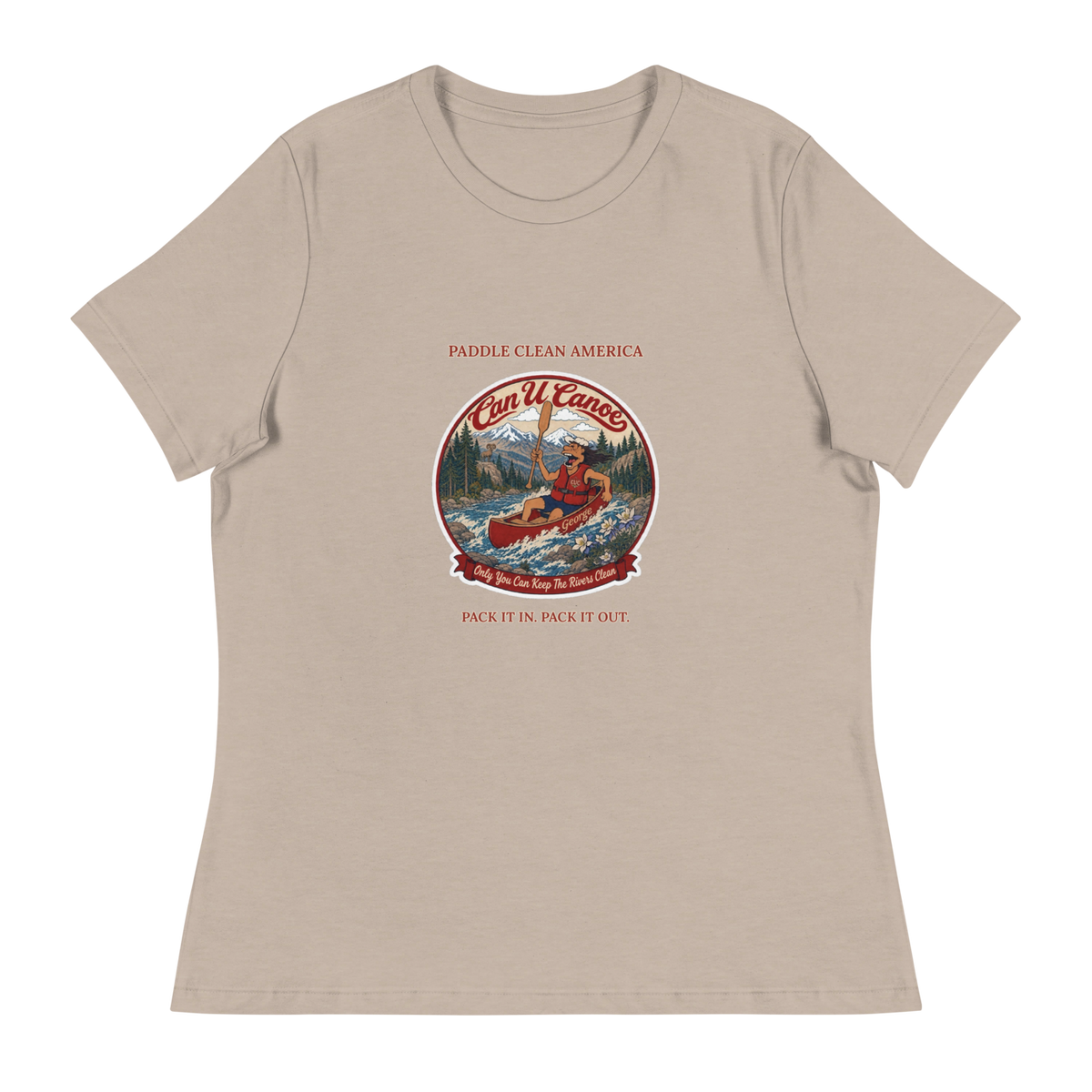 CUC Relaxed T-Shirt — George's Easy Float Tee | Heather Stone | S | front | approved George campaign artwork