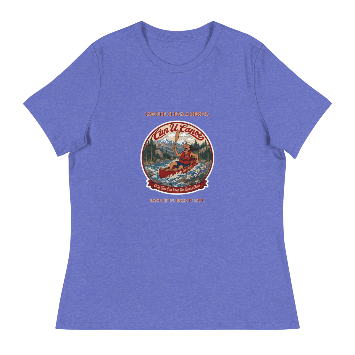 CUC Relaxed T-Shirt — George's Easy Float Tee | Heather True Royal | S | front | approved George campaign artwork
