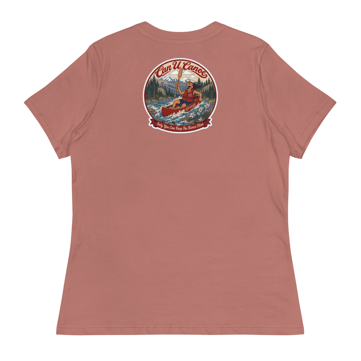 CUC Relaxed T-Shirt — George's Easy Float Tee | Mauve | S | back | approved George campaign artwork