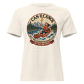 Wyoming Yellowstone Lake State Badge women’s relaxed tee in Natural, front mockup