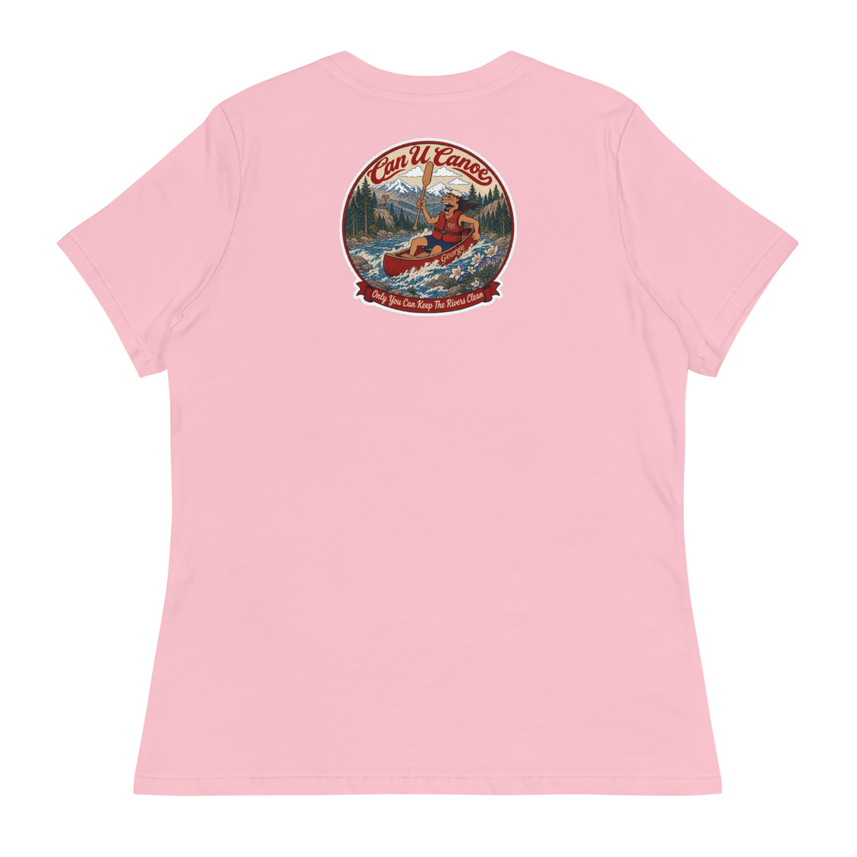 CUC Relaxed T-Shirt — George's Easy Float Tee | Pink | S | back | approved George campaign artwork