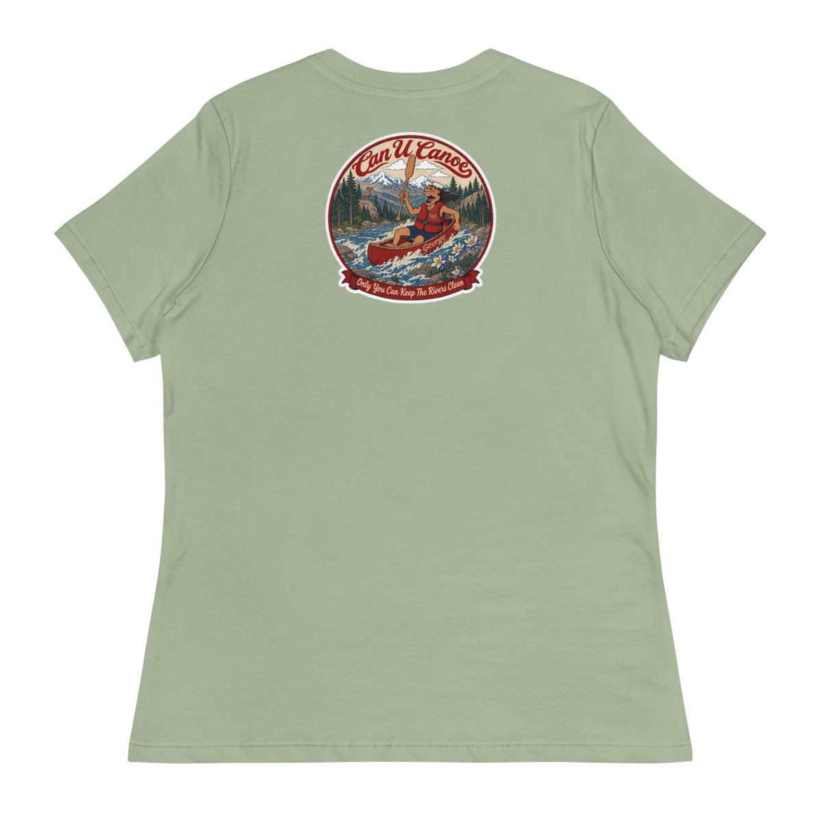 CUC Relaxed T-Shirt — George's Easy Float Tee | Sage | S | back | approved George campaign artwork